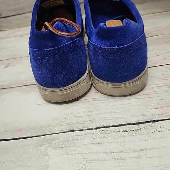 Diesel Prime Time Suede Wingtip Brogue Derby Dress Men’s Blue Shoes Size 10 - Picture 6 of 15